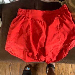 Lululemon hotty hot red shorts sizev4